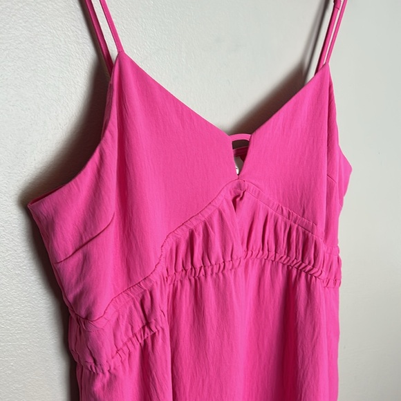 A New Day Spaghetti Strap Adjustable Slip Dress Large Maxi Barbie Pink Pockets - Picture 5 of 12